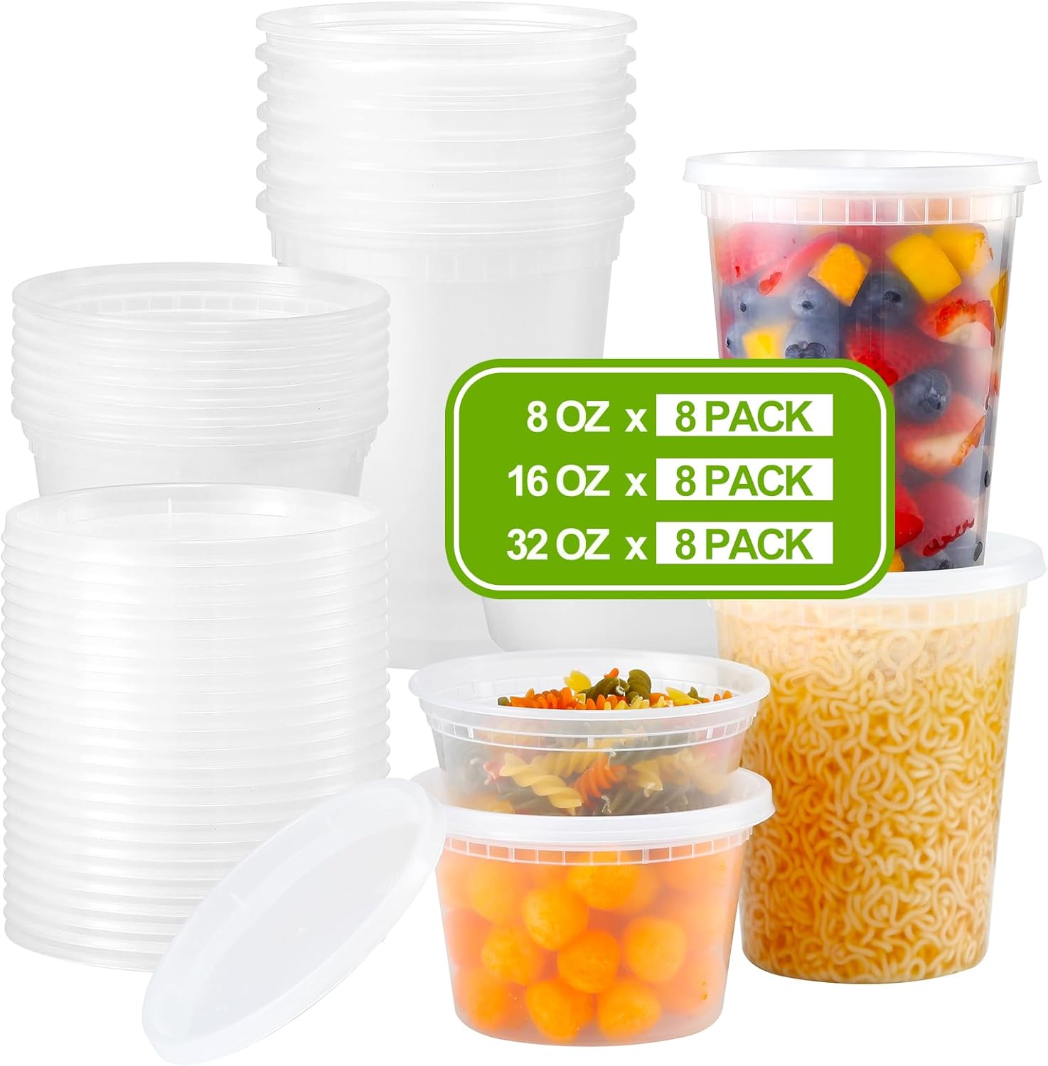 Meal Prep Freezer - 24 Pack Plastic Food Containers with