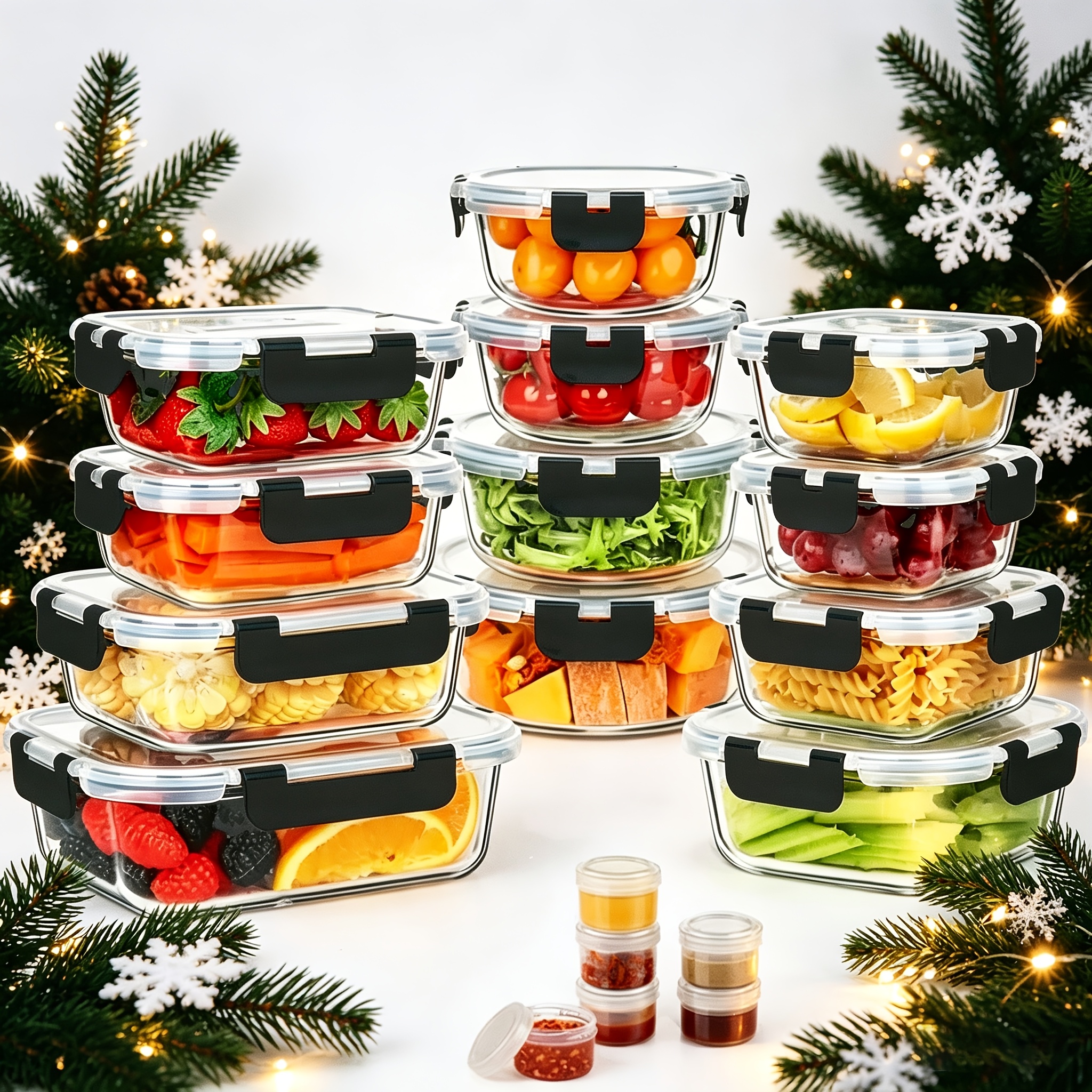 Meal Prep Freezer - 17pcs Glass Food Storage Container(Includes 12