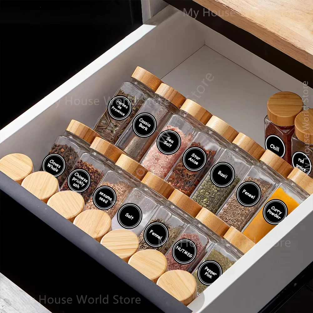 Herb Keeper Bottle - Glass Spice Jars with Bamboo Lids
