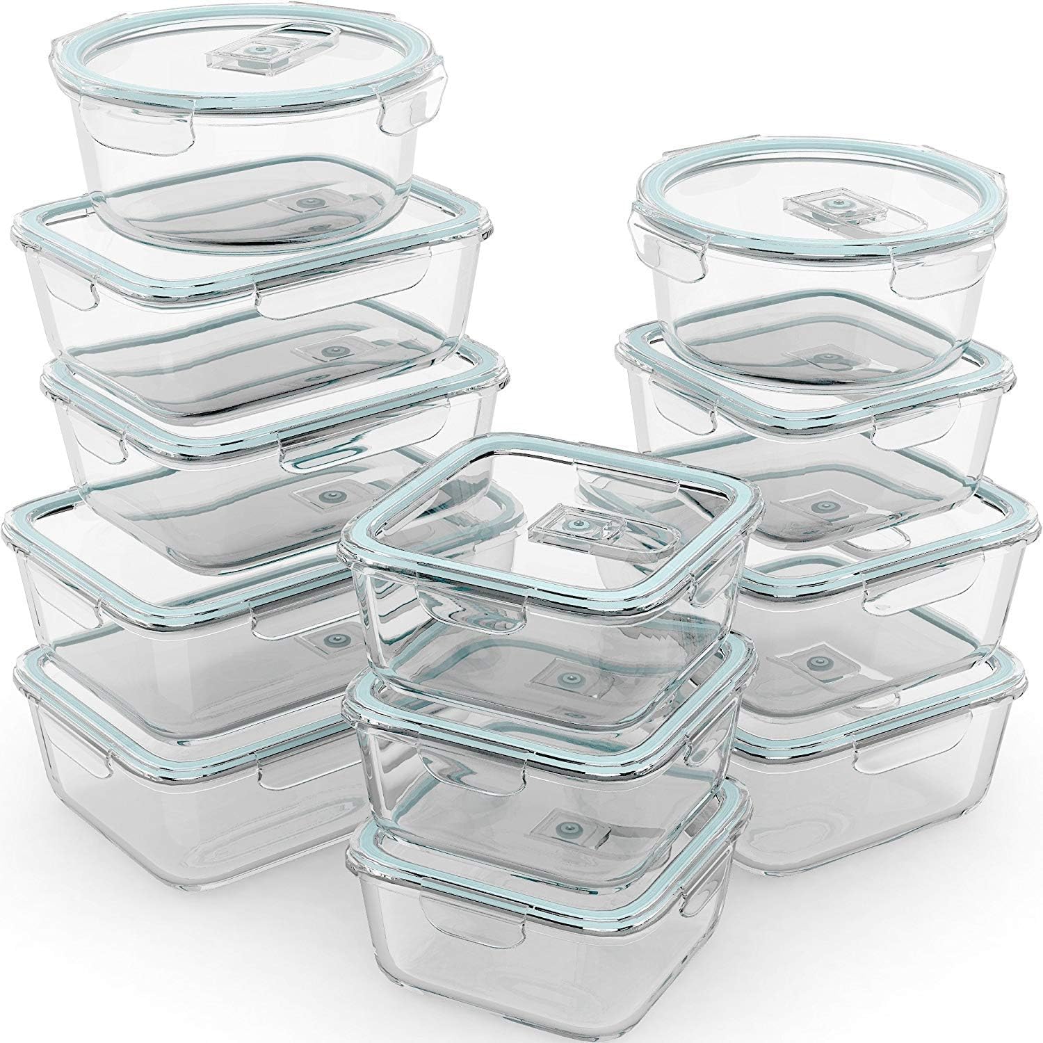 Meal Prep Freezer - 24 Pc Airtight Glass Food Storage