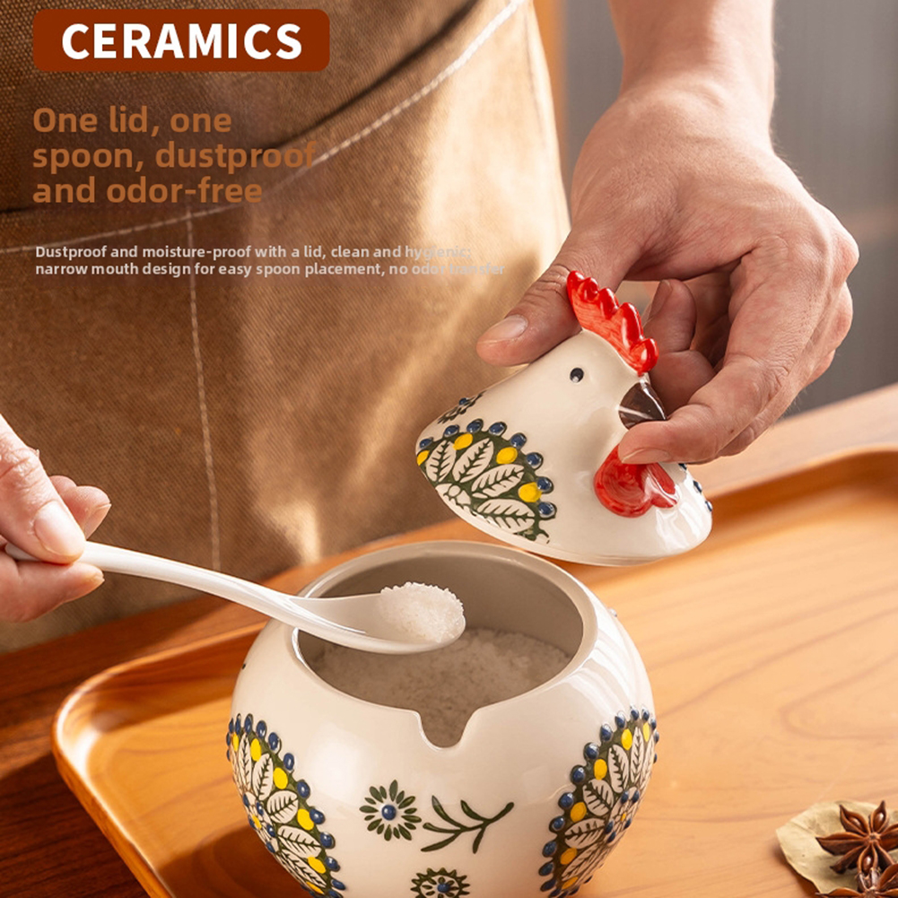 Herb Keeper Bottle - Cute Chicken Seasoning Jar With Lid