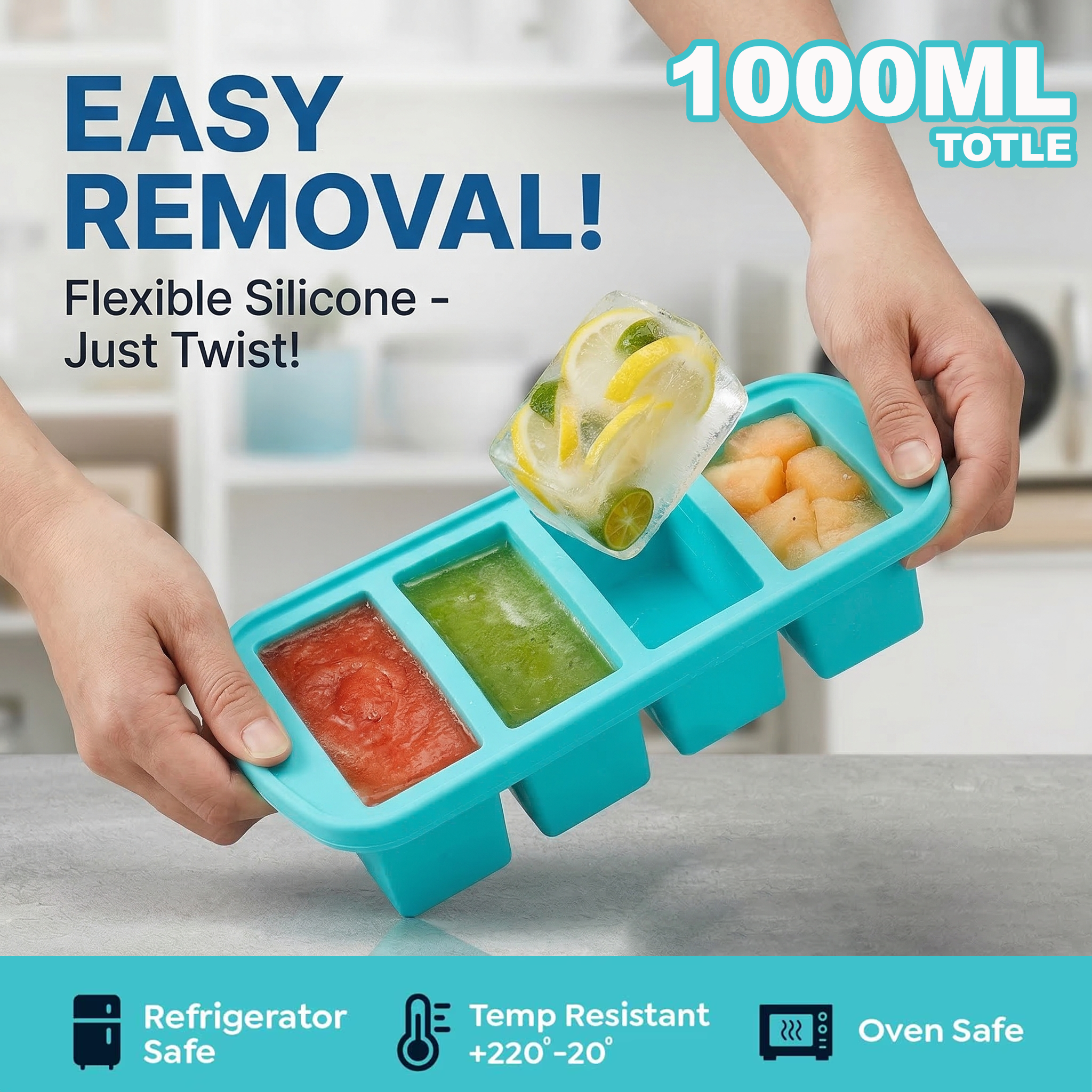1000ML Silicone Freezer Tray w – Meal Prep Menu Bewertung und Preis