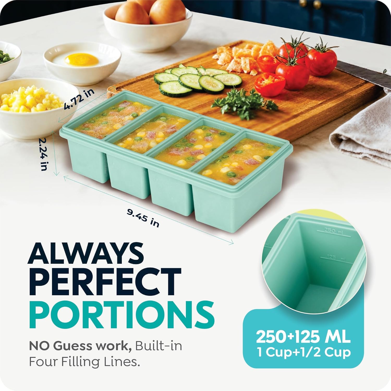 1000ML Silicone Freezer Tray w – Meal Prep Menu Bewertung und Preis