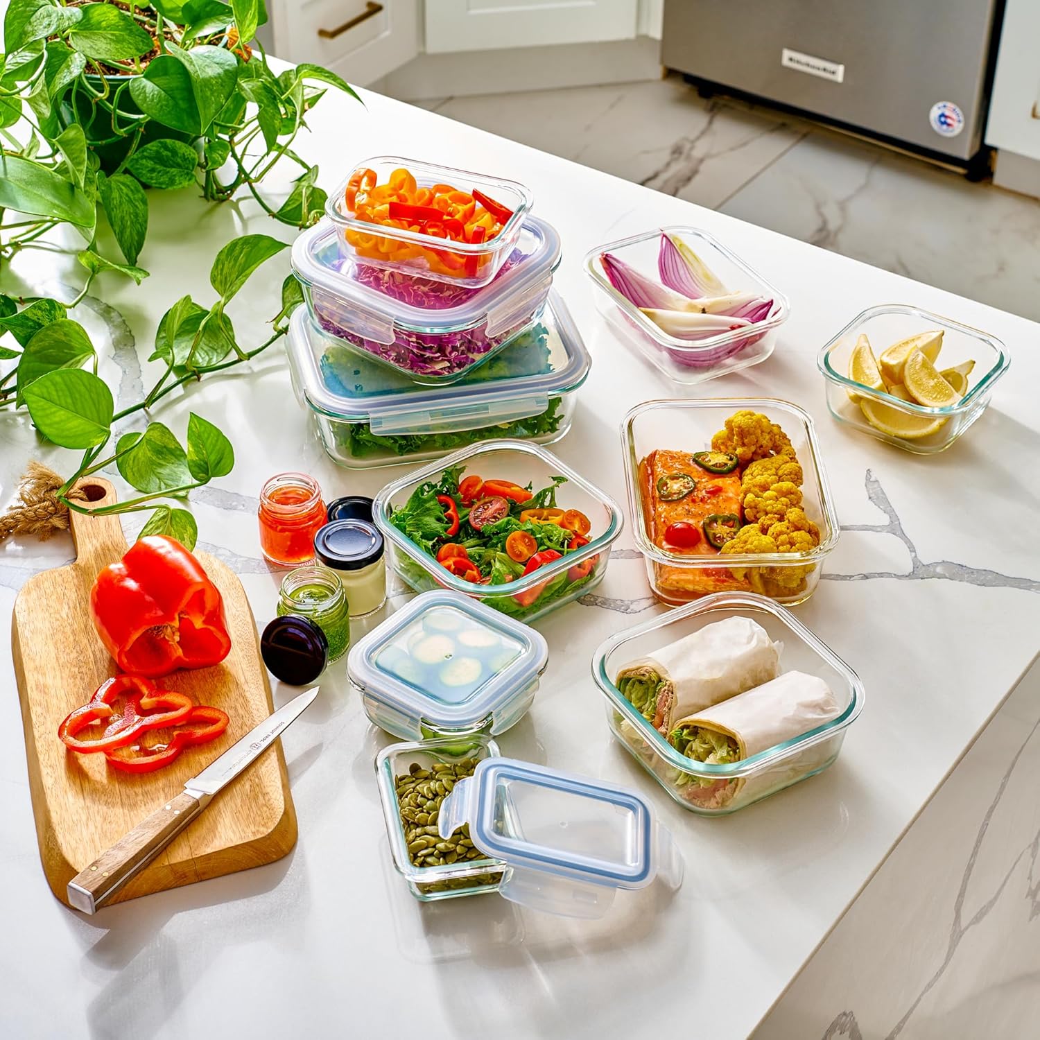40pc Glass Food Storage Contai – Meal Prep Freezer Bewertung und Preis