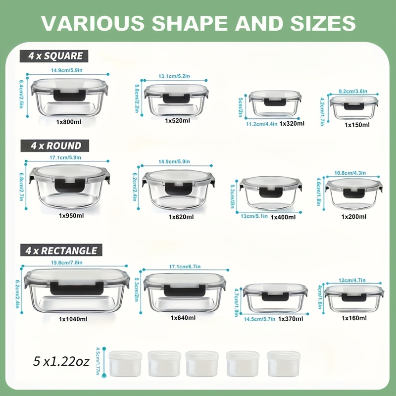 17pcs Glass Food Storage Conta – Meal Prep Freezer Bewertung und Preis