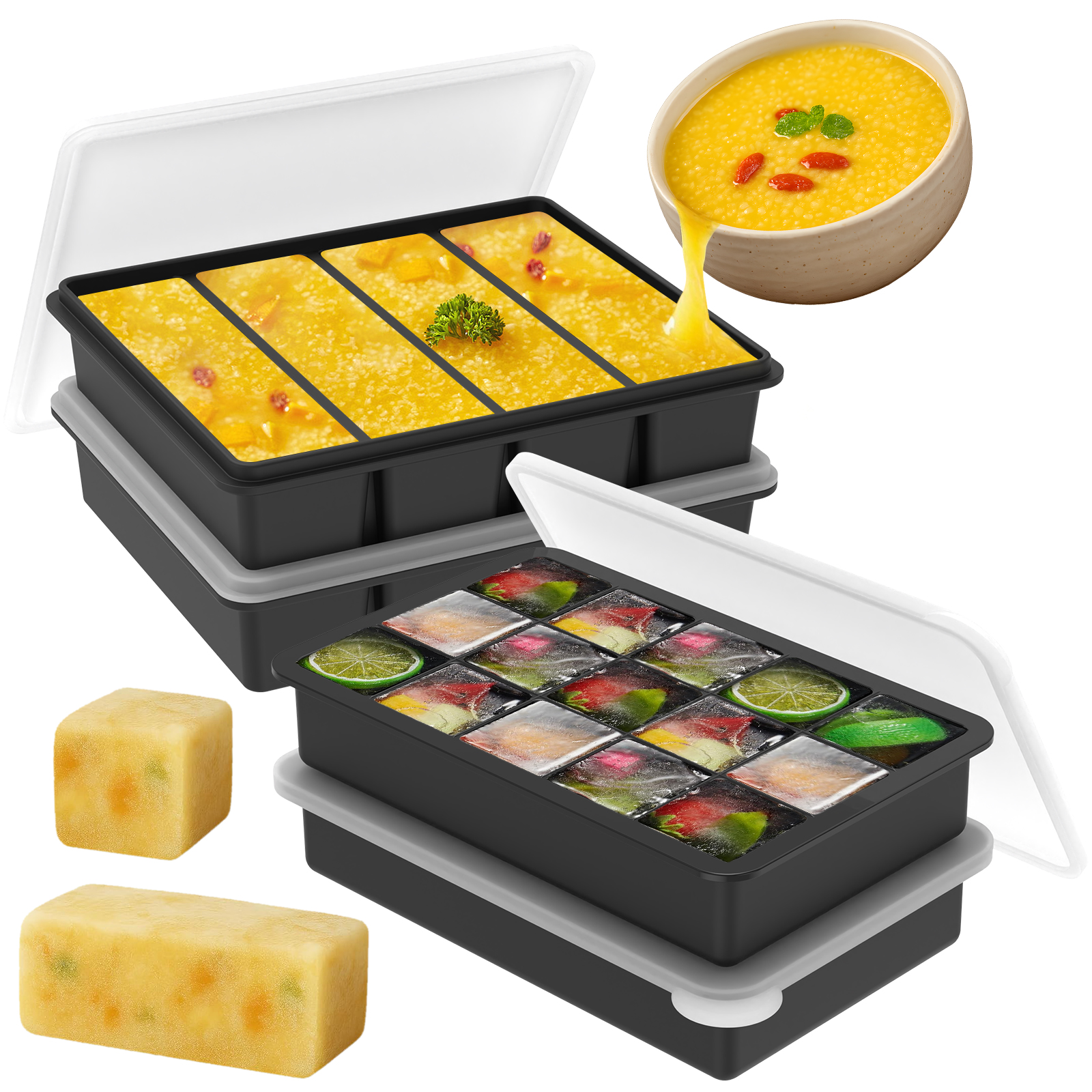 4 Pack Silicone Freezer Tray w – Meal Prep Oatmeal Bewertung und Preis