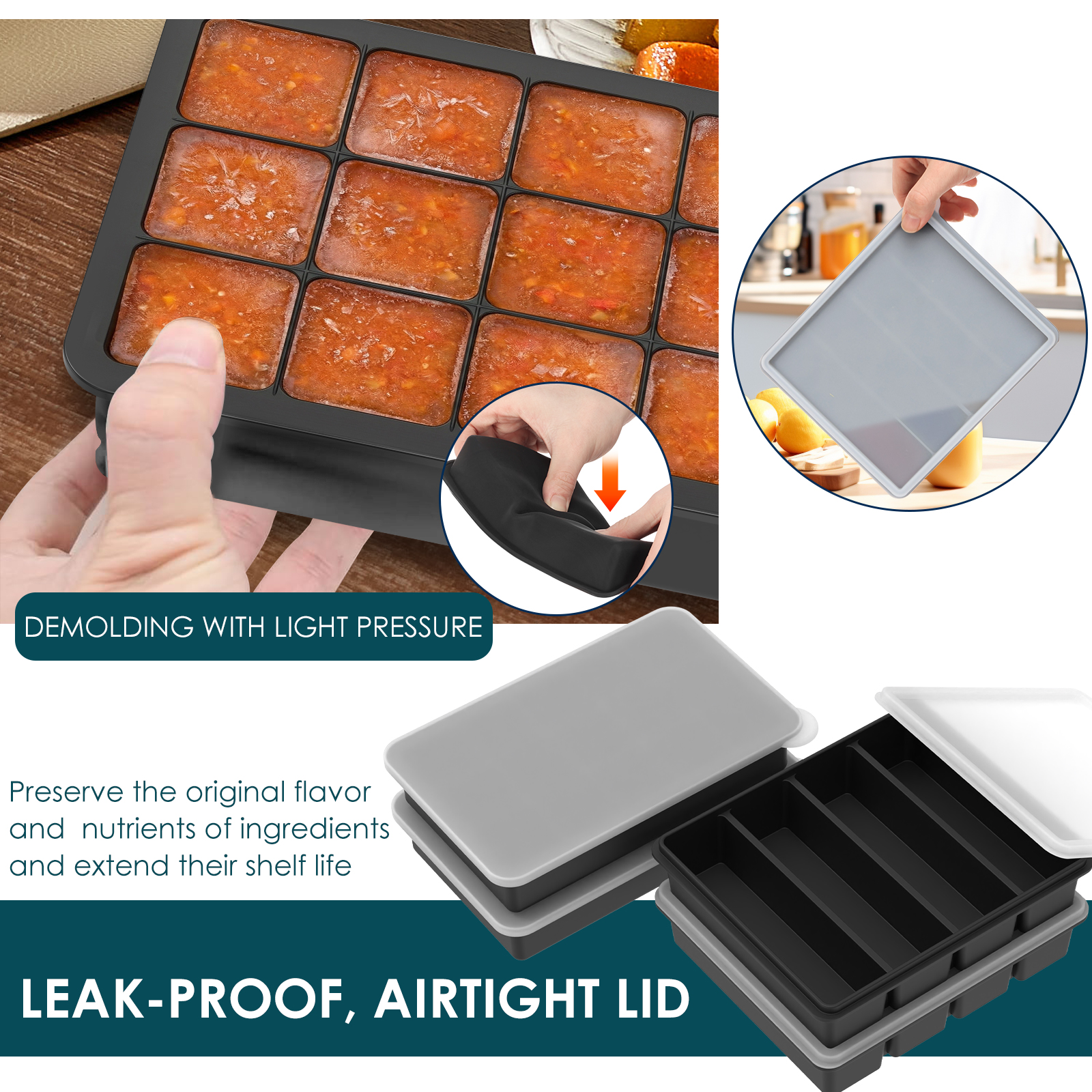 4 Pack Silicone Freezer Tray w – Meal Prep Oatmeal Bewertung und Preis