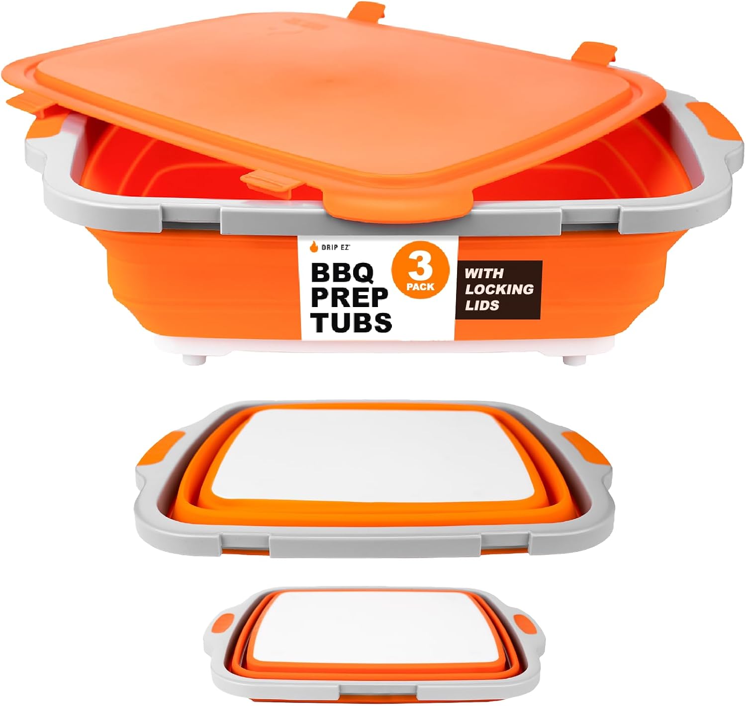 Collapsible BBQ Prep Tubs Set  – Meal Prep For Cutting Bewertung und Preis