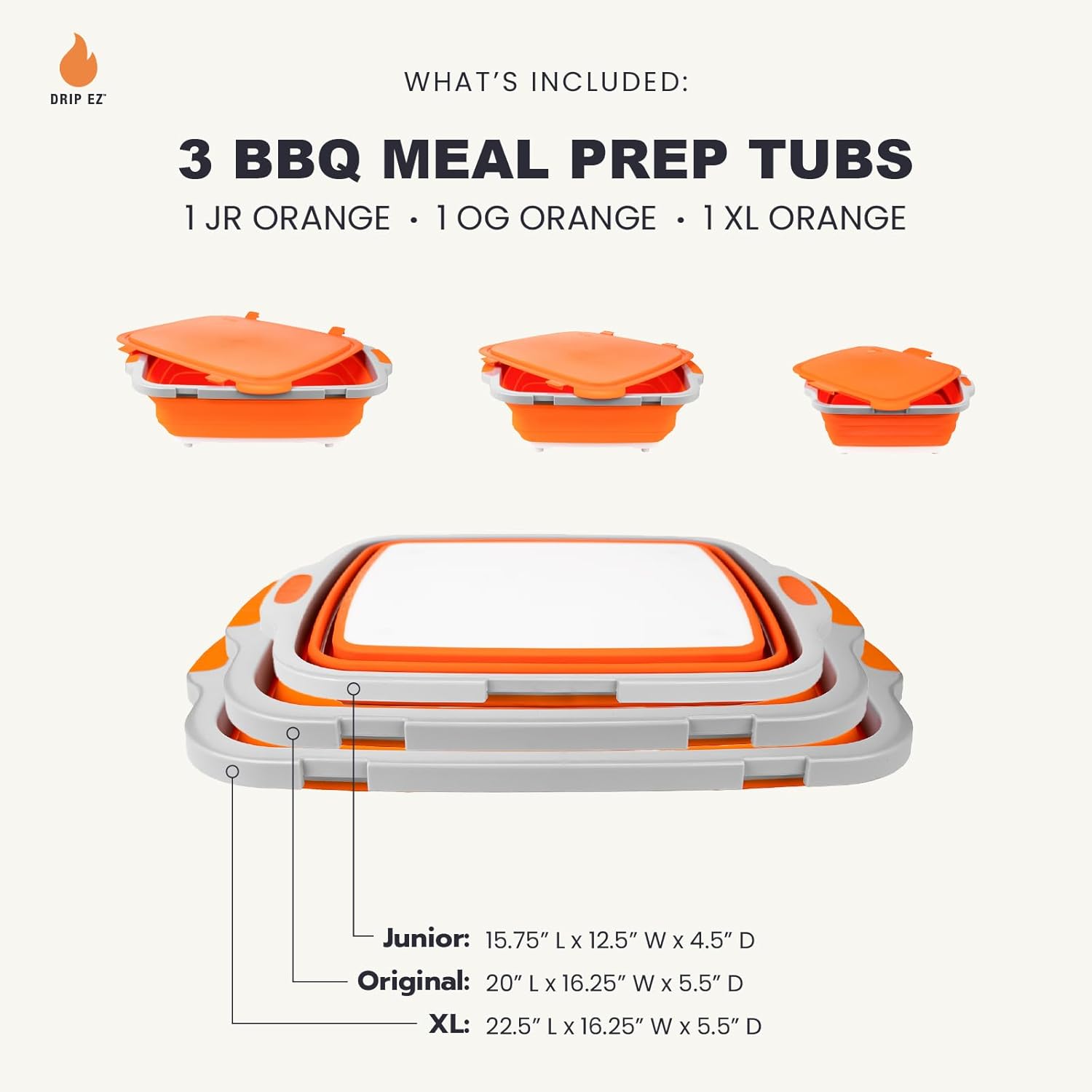 Collapsible BBQ Prep Tubs Set  – Meal Prep For Cutting Bewertung und Preis
