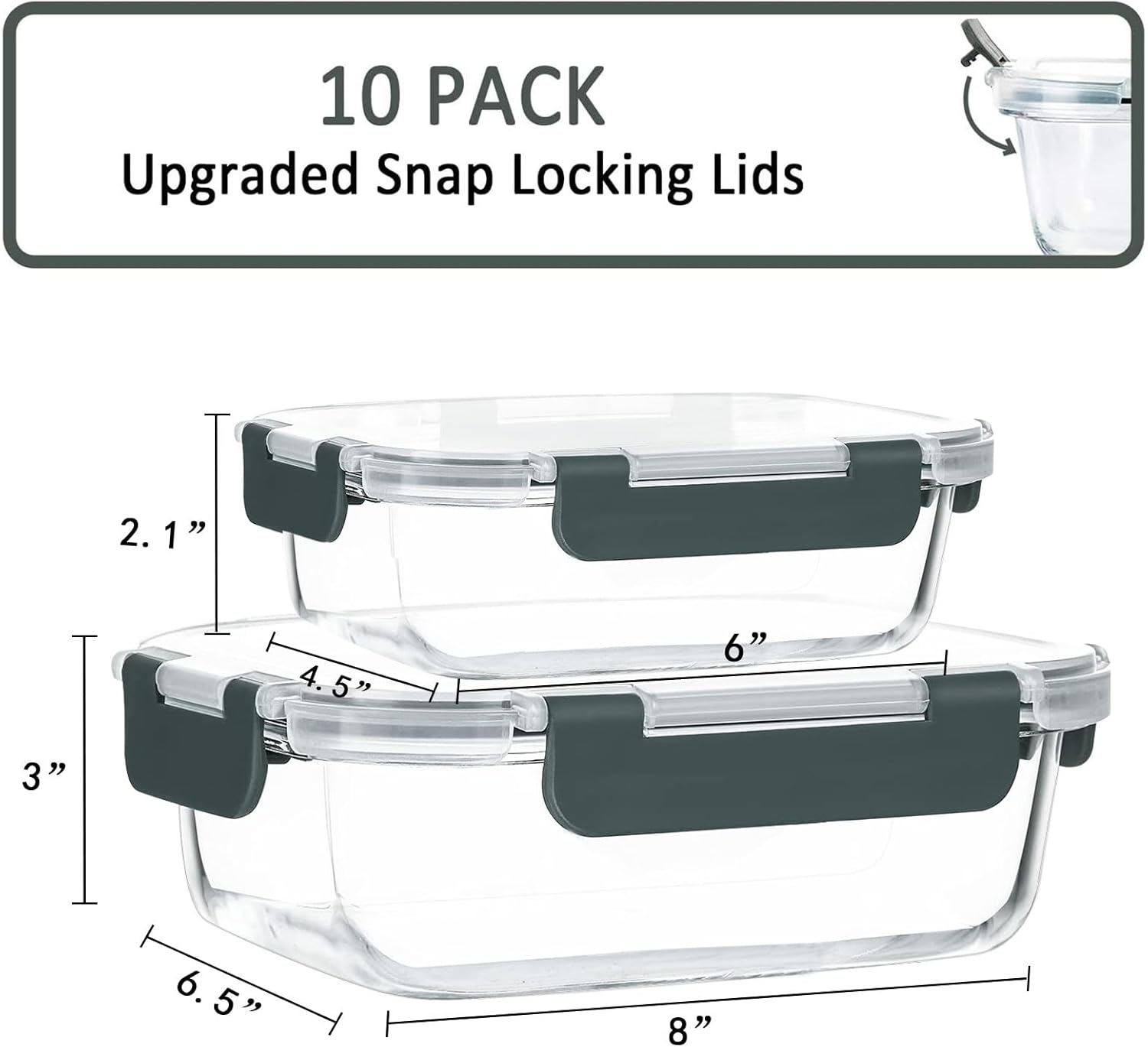 10-Pack Glass Meal Prep Contai – Meal Prep Freezer Bewertung und Preis