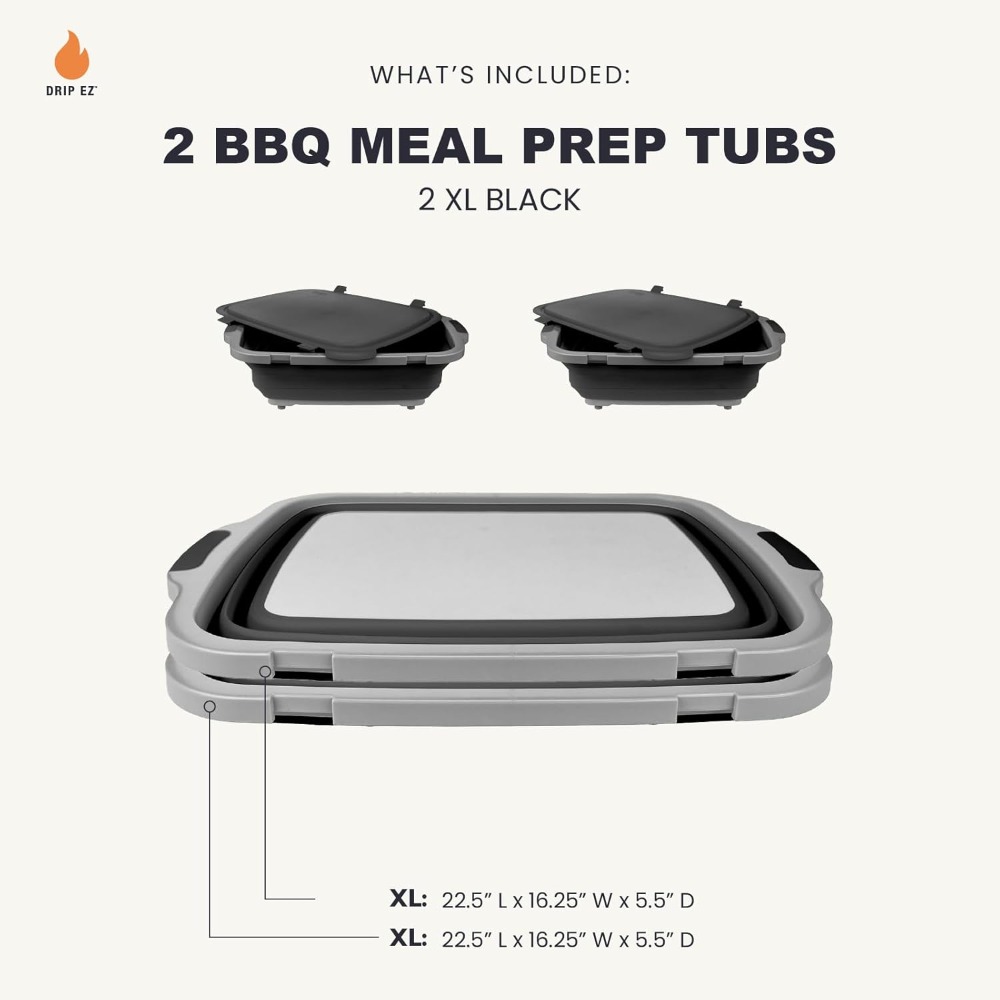 Collapsible BBQ Prep Tubs 2-Pi – Meal Prep For Cutting Bewertung und Preis