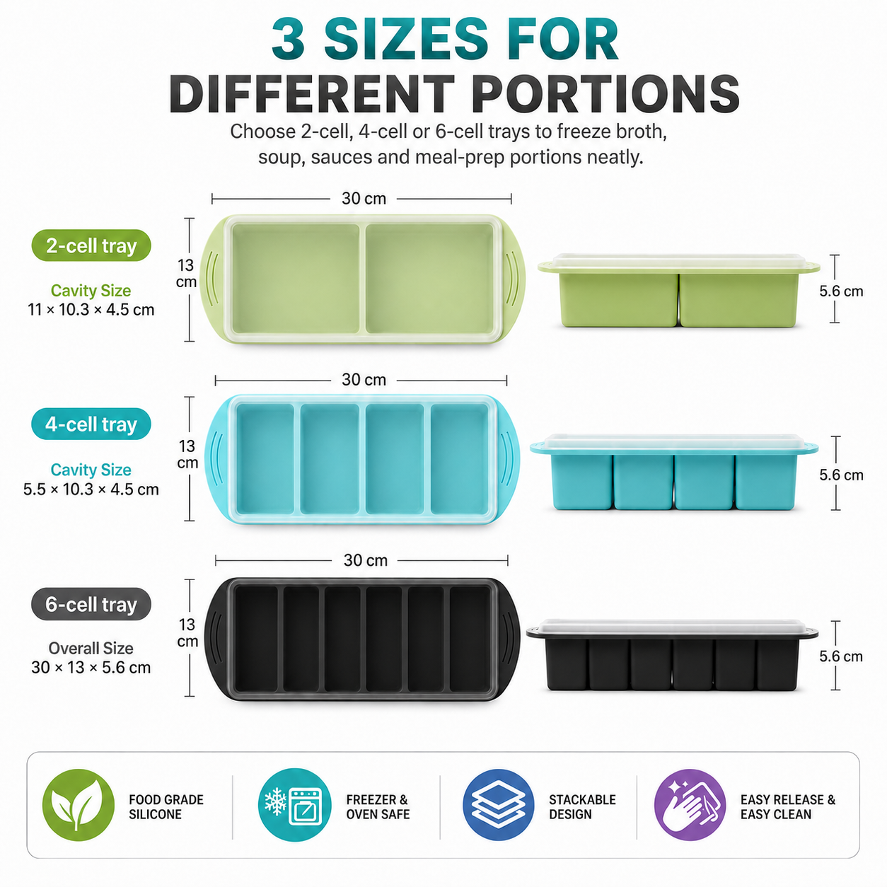 3 Pack Silicone Freezer Trays  – Meal Prep Oatmeal Bewertung und Preis