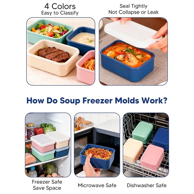 AB33-4-Pack Silicone Freezer M – Meal Prep Freezer Bewertung und Preis