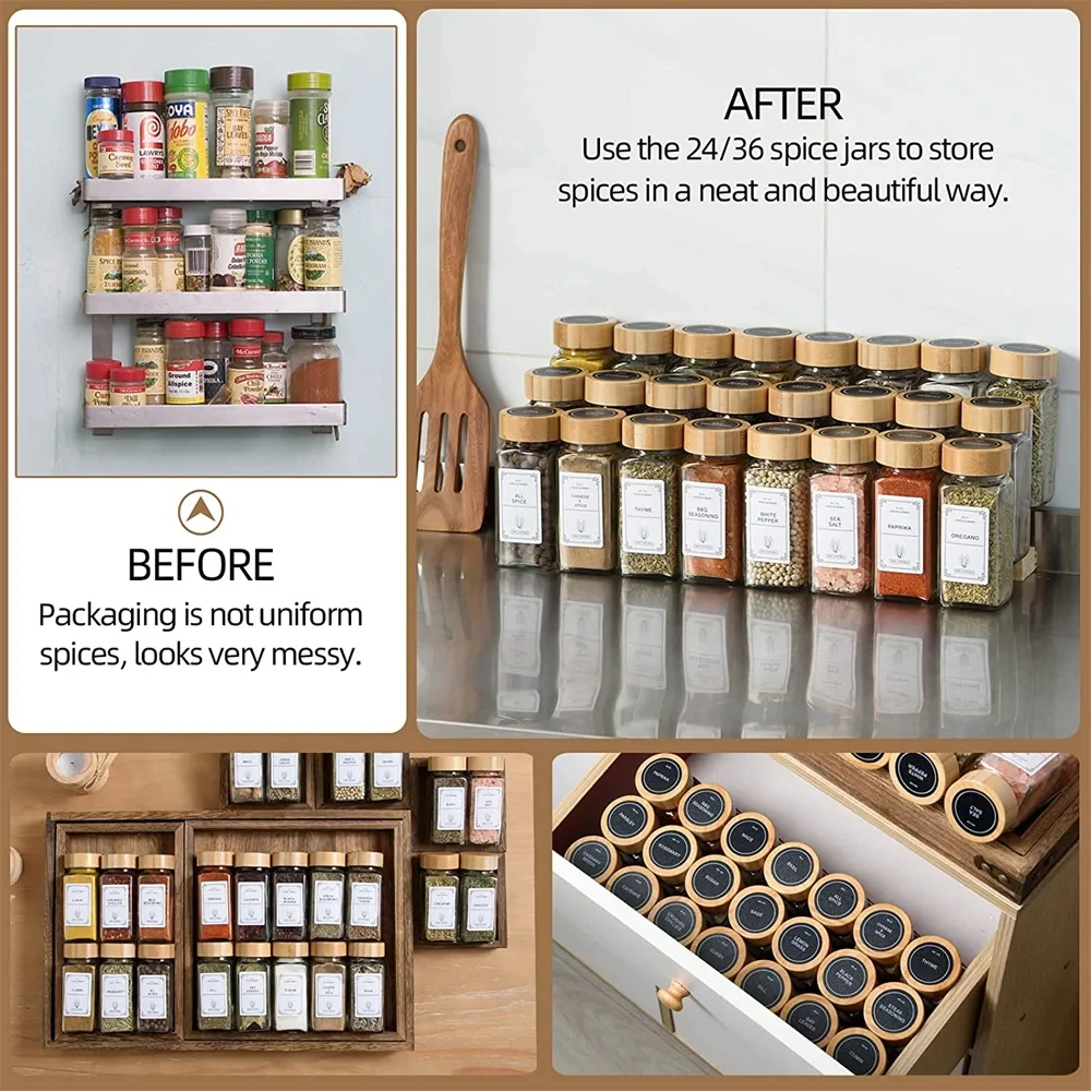 Glass Spice Jars with Bamboo L – Herb Keeper Bottle Bewertung und Preis