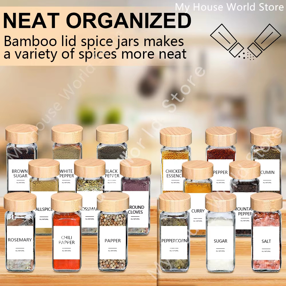 Glass Spice Jars with Bamboo L – Herb Keeper Bottle Bewertung und Preis