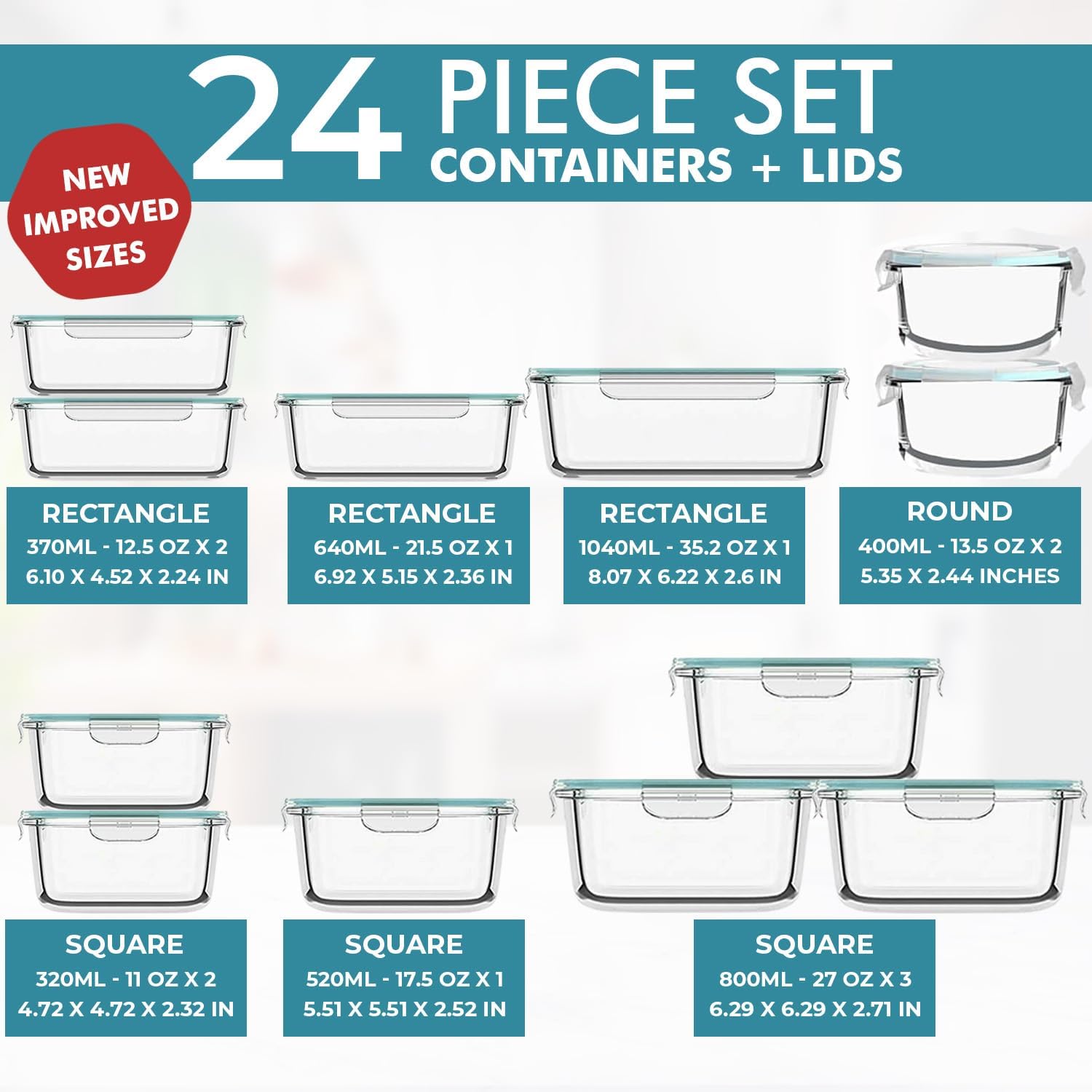 24 Pc Airtight Glass Food Stor – Meal Prep Freezer Bewertung und Preis
